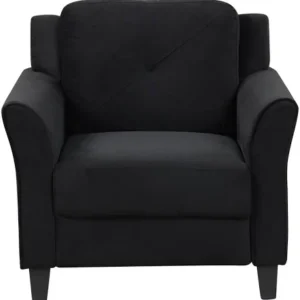 Modern Black Velvet Accent Armchair by Joevie